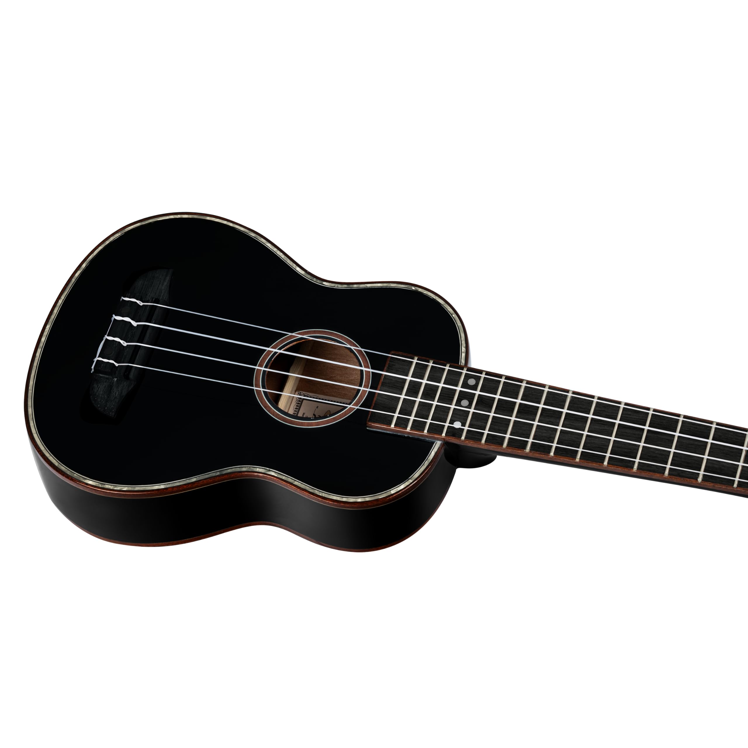 Ortega Guitars Ukulele Soprano Acustico – Onyx Series – Gig Bag Inclusa – Abete Rosso / Mogano, Black (RUOX-SO)