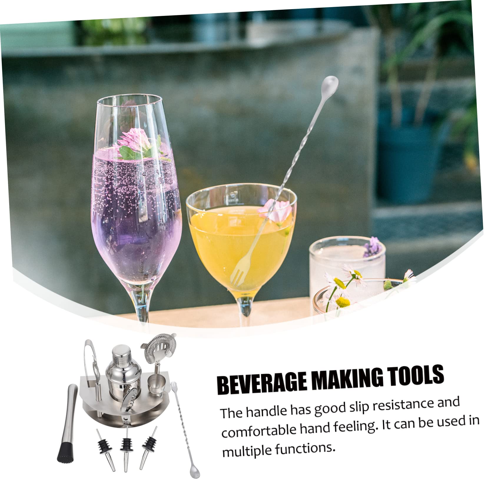 YARNOW Kit Shaker per Cocktail in Acciaio Inox, 12 Pezzi, Professionale e Portatile, per Bar e Casa, per Miscelare Bevande e Aperitivi