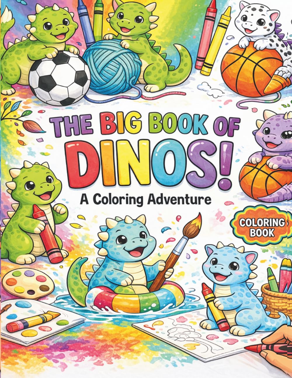 Adorable Dinosaurs: Coloring Fun for Kids (The Big Book of Animals Coloring Adventures)