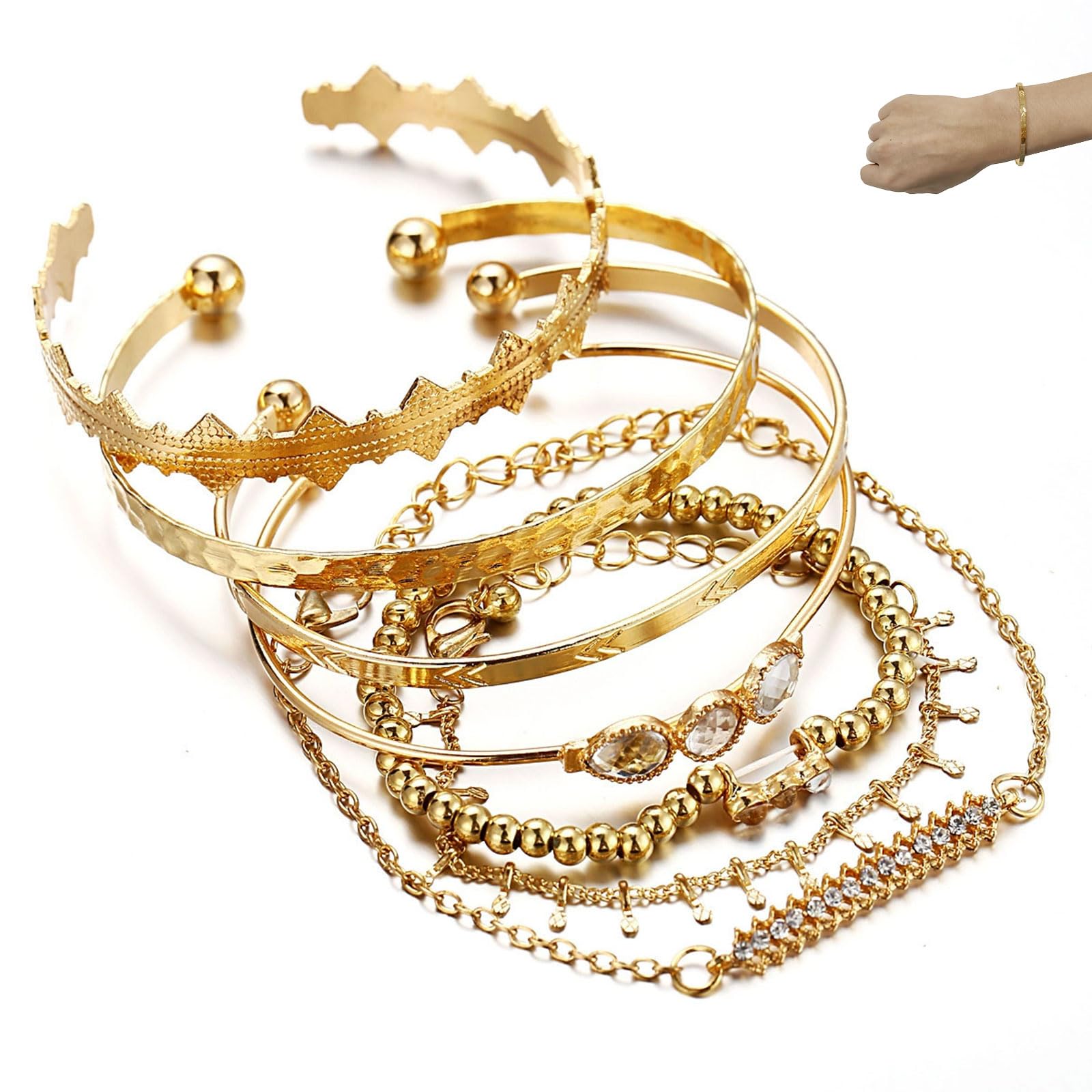 AzureRay 7 Böhmischen Kristallarmbändern Wahrsagerin Kostüm,