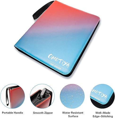 Miniatura 3 de OMOTIYA Carpeta de tarjetas comerciales se adapta a 720 tarjetas con 9 bolsillos de doble cara carpeta de colección de béisbol con 40 fundas