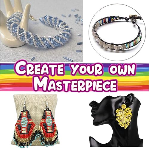 Miniatura 5 de EuTengHao Kit de 9600 cuentas de tubo cuentas de semillas de corneta de cristal pequeñas cuentas de manualidades para manualidades pulseras collares