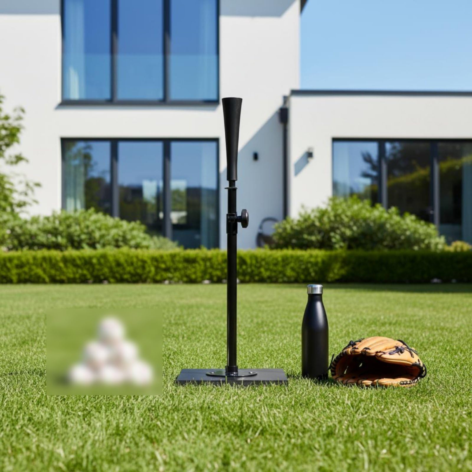 Milageto Baseball Schlagständer Baseball Ständer Schlagtrainer Schlaghilfe Stabiler Sockel Höhenverstellbar 61–91cm aus Polypropylen für Wiederholtes Schlagen Präzision Selbsttraining Geeignet
