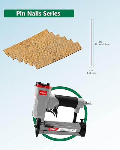 Miniatura 3 de meite Clavos de calibre 23, micropines sin cabeza de 1-316 pulgadas para clavadora de alfileres, chapados en cobre, ideales para carpintería fina y