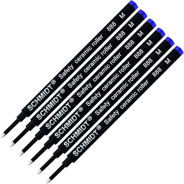 6 Pack - Blue-Schmidt 888 Medium Rollerball Refill
