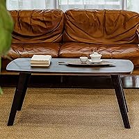 Vista 12 de SYALEO Mesa de Centro Mesa de centro de madera maciza, mesa plegable estilo japonés, mesa auxiliar para sala de estar, sofá, mesa auxiliar de 17.7