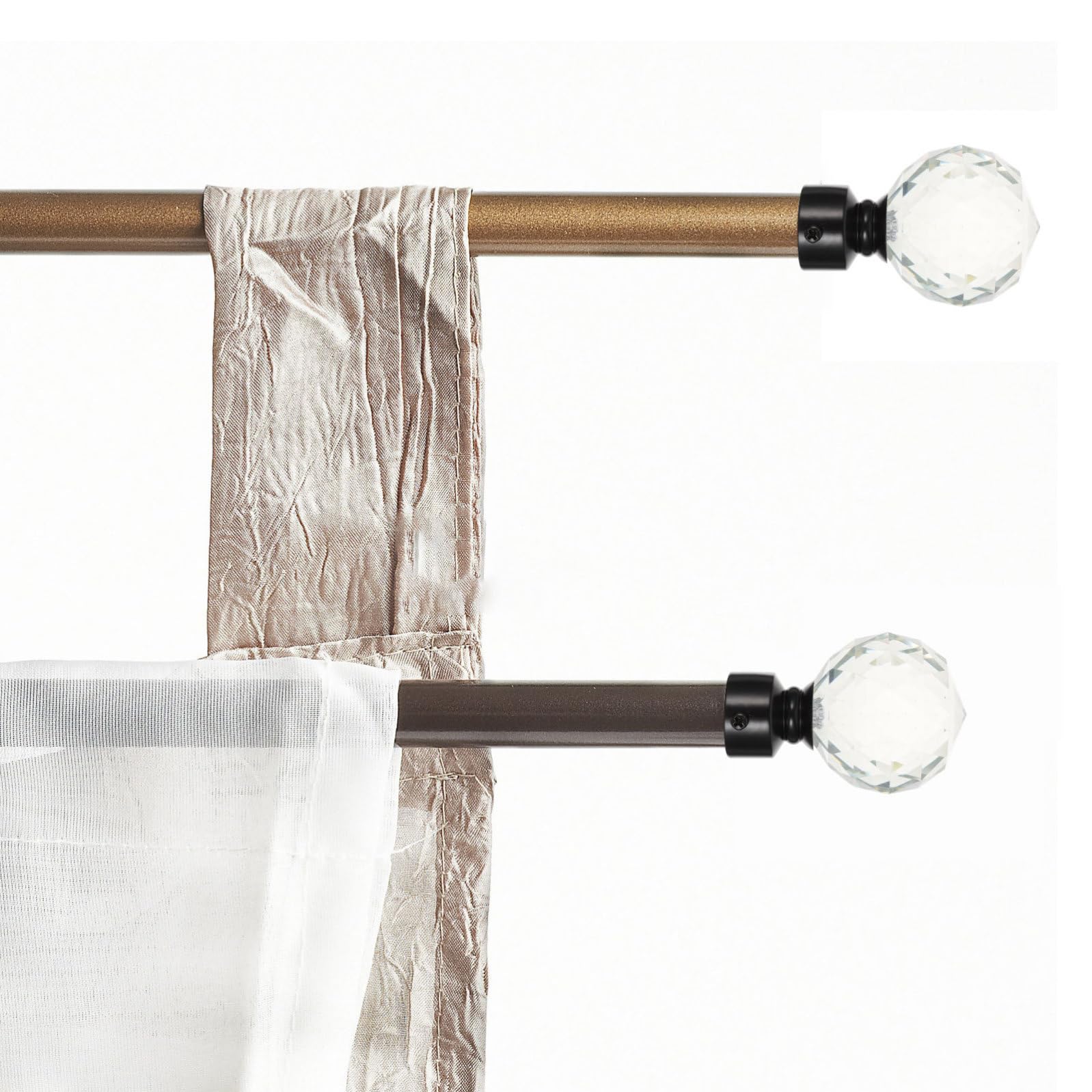 Alipis Terminali per Bastoni per Tende in Ferro Nero, Accessori per Aste per Tende Design Semplice e Retro 2pezzi per Casa e Appartamento