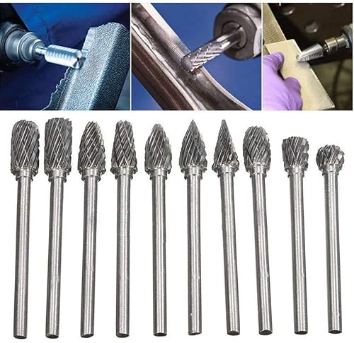 Miniatura 2 de Juego de fresas rotativas para tallar, carburo de tungsteno, acero sólido, cabezal de molienda para herramientas rotativas Dremel, carpintería,