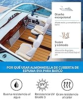 Vista 4 de OCEANBROAD Suelo de espuma EVA para barco con base adhesiva 3M, cubierta marina autoadhesiva de 96''x45.6''/36''/28.8''/16.8'', 48''x16.8'' hoja