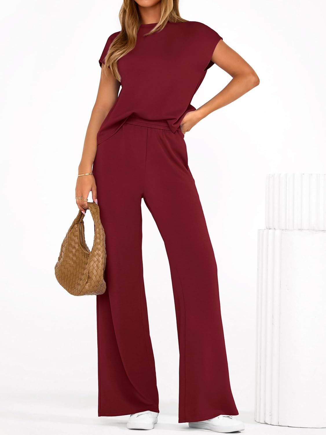 PRETTYGARDEN Womens 2 Piece Outfits Casual Cap Sleeve Lounge Set Summer Tracksuits Matching Sets Beach Fashion Travel Clothes - Image 2