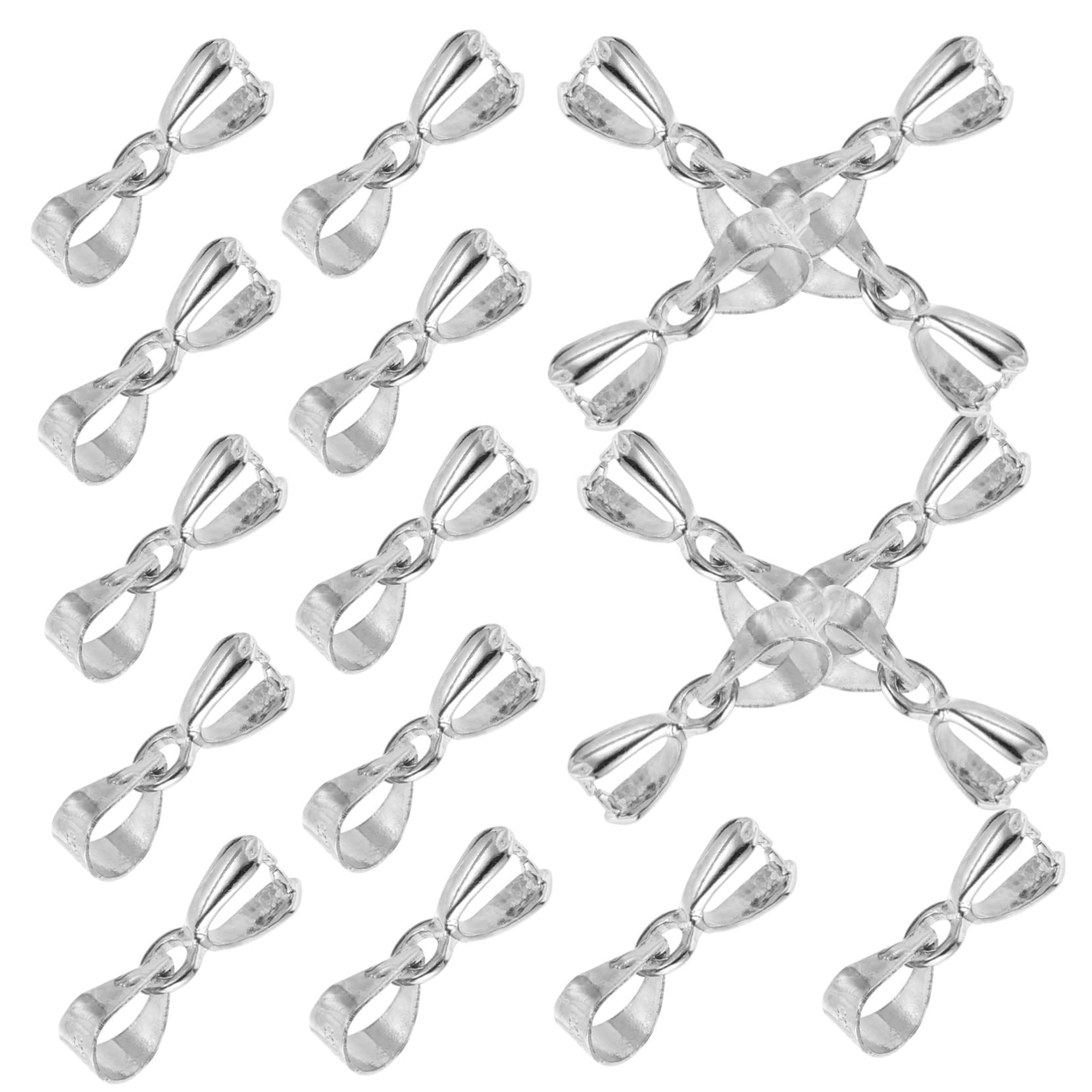 SHINEOFI 5 Sätze Hängende Schnalle Für Anhänger Verschlüsse Crimpen Halsketten-anhänger-verschlüsse Schmuckanhängerverschlüsse Halskettenanhängerschnallen Silver Silber- 100 Stück * 5
