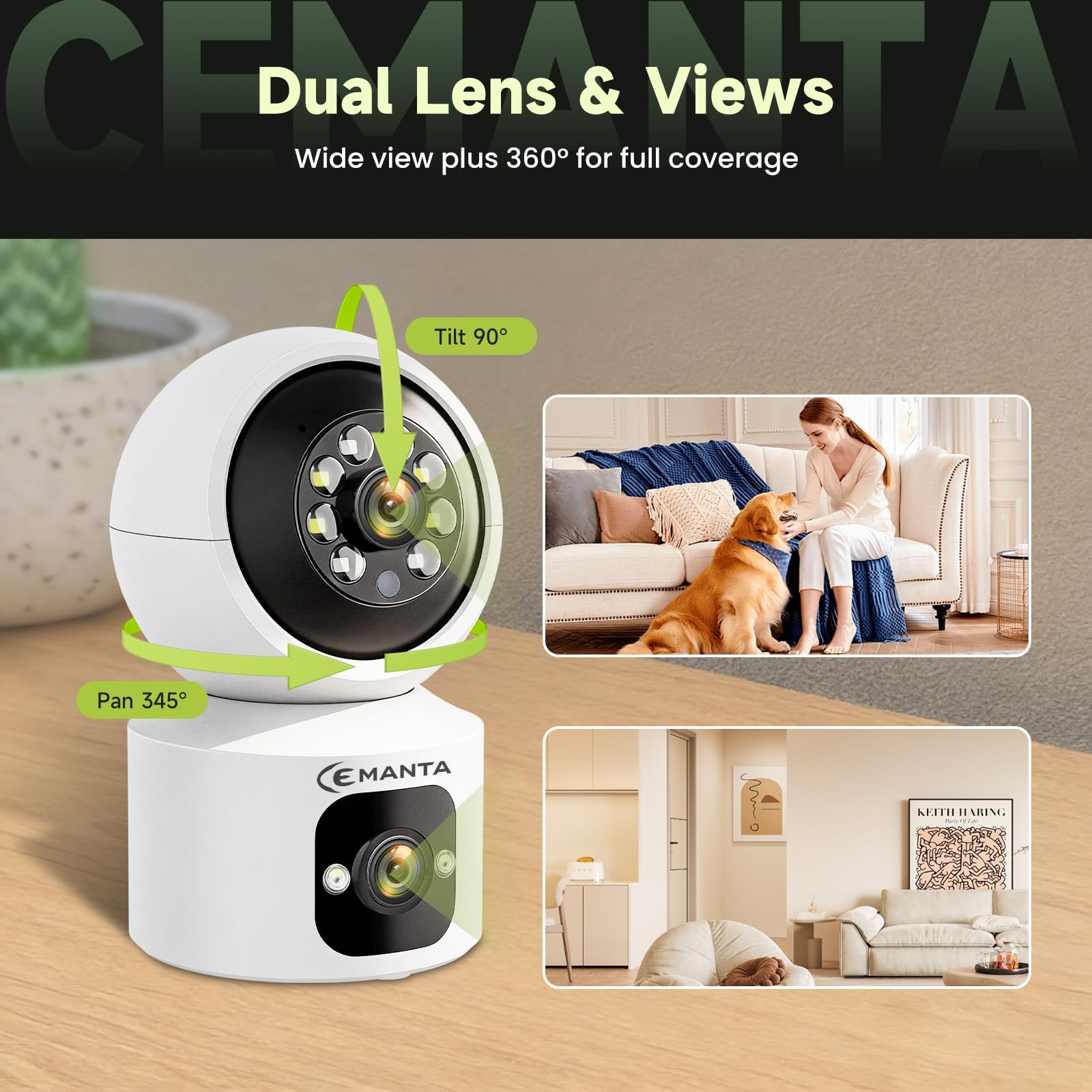 4MP Dual-Lens Pet Security Camera Gallery Image