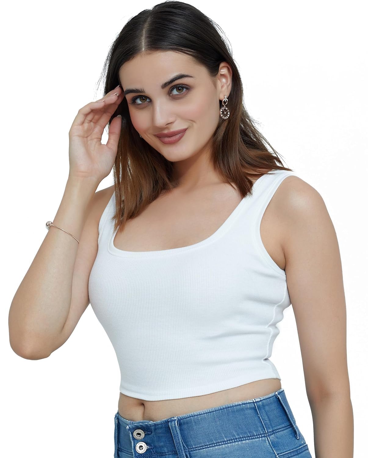 Istyle Can Women's Knitted Sleeveless Solid Square Neck Crop Tank Tops - Review, Price and Buying Guide