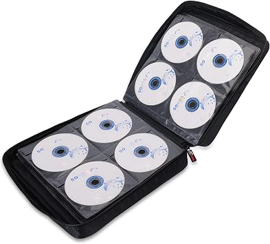 CCidea CD DVD Case Holder, Portable Disc Storage Wallet Binder, Multiple Capacity CD Organizer for Car Home Travel, Anti-Scratch Blu-Ray Game Disc Storage (200-Black)