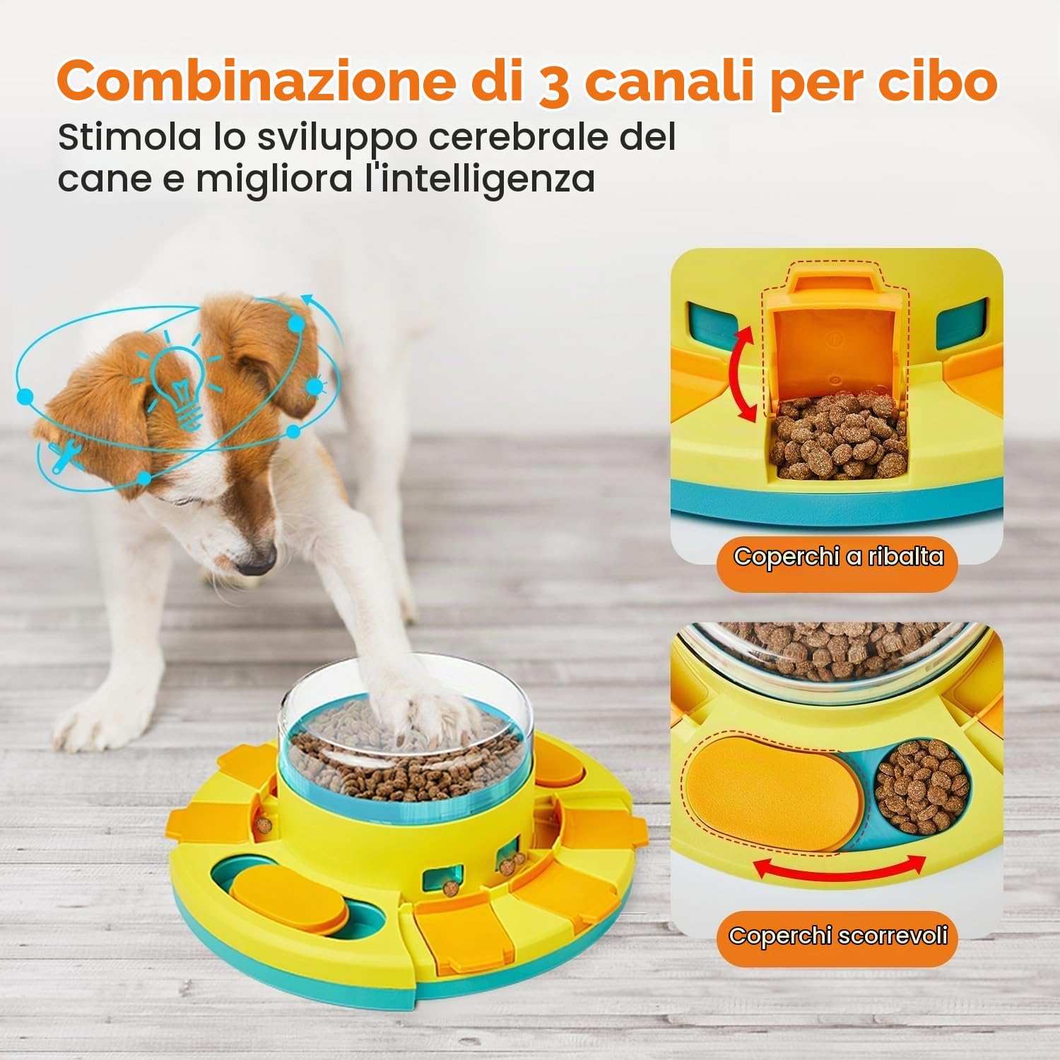 Potaroma Giocattolo puzzle per cani a 2 livelli, alimentatore lento, giocattoli per l'alimentazione del cibo per cani per addestramento del QI, giocattoli di intrattenimento per cani per tutte le