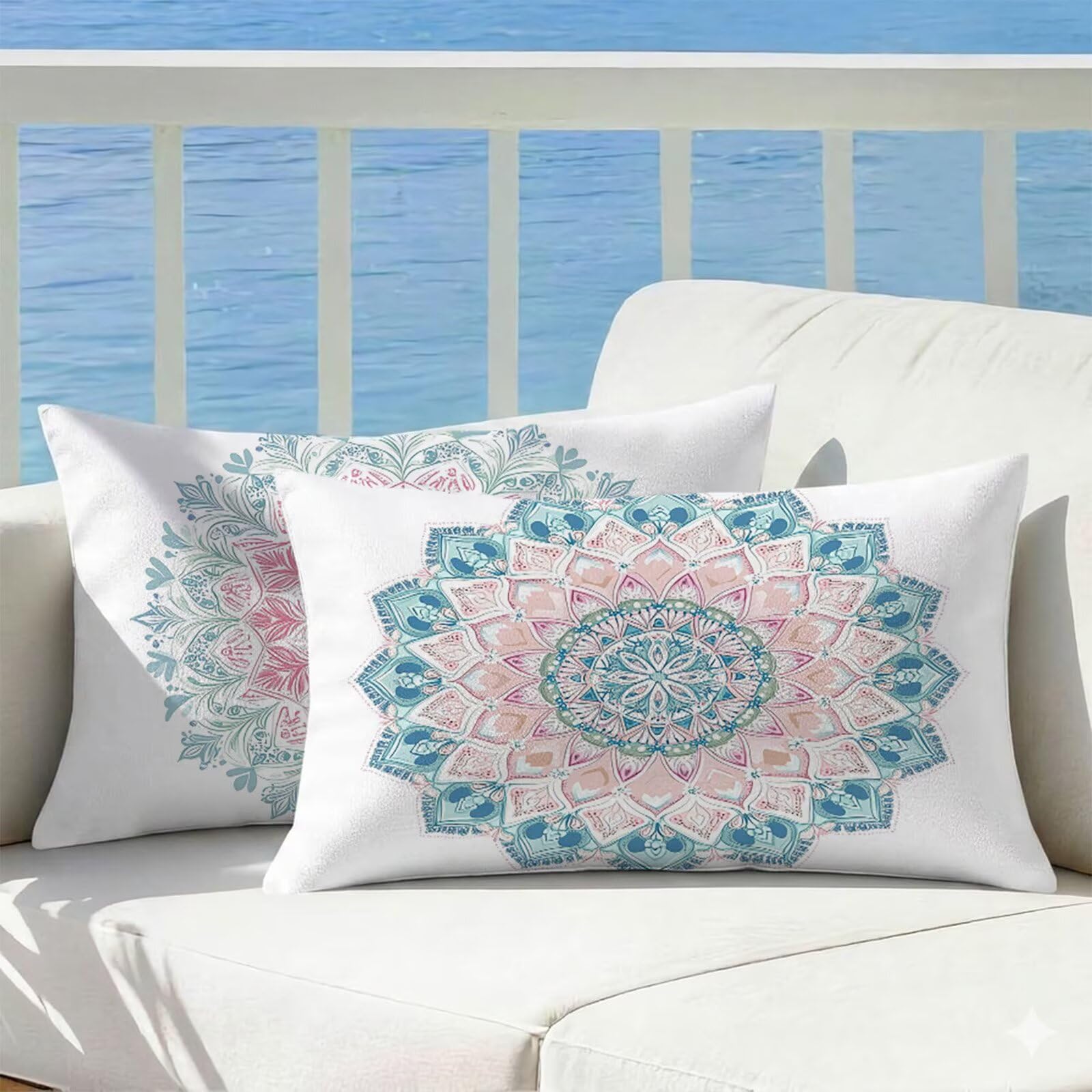 Housse de coussin extérieur imperméable 60x80 velours taie d'oreiller canapé salon jardin