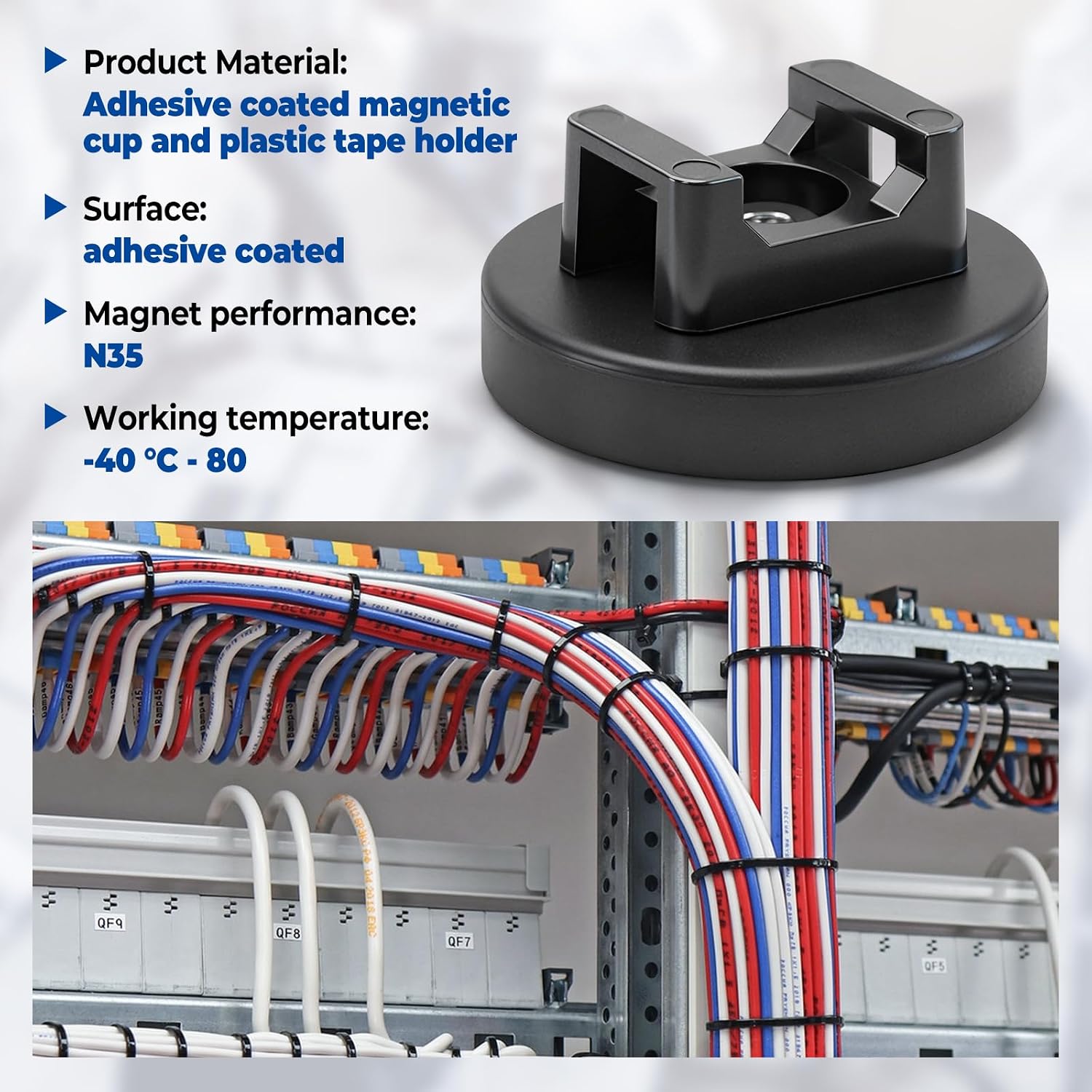 Magnetic Cable Zip Tie Base, 36mm, 20Pcs image 4