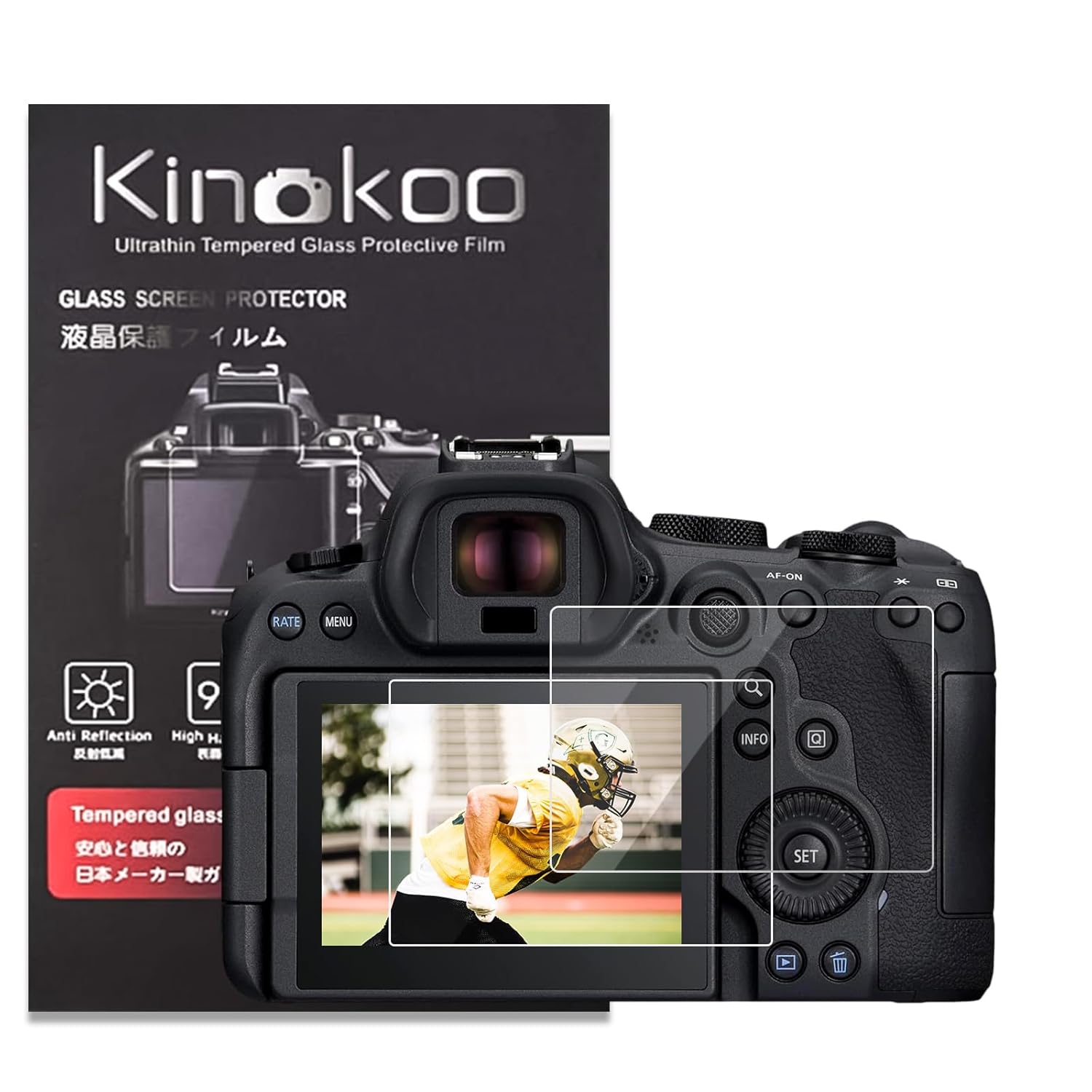 kinokoo Canon EOS R6 Mark II / R6 II Digital Camera Screen Protector, 0.25mm 9H Hardness Tempered Glass Screen Protector Crystal Clear Bubble Free Anti-Scratch 2 Pack