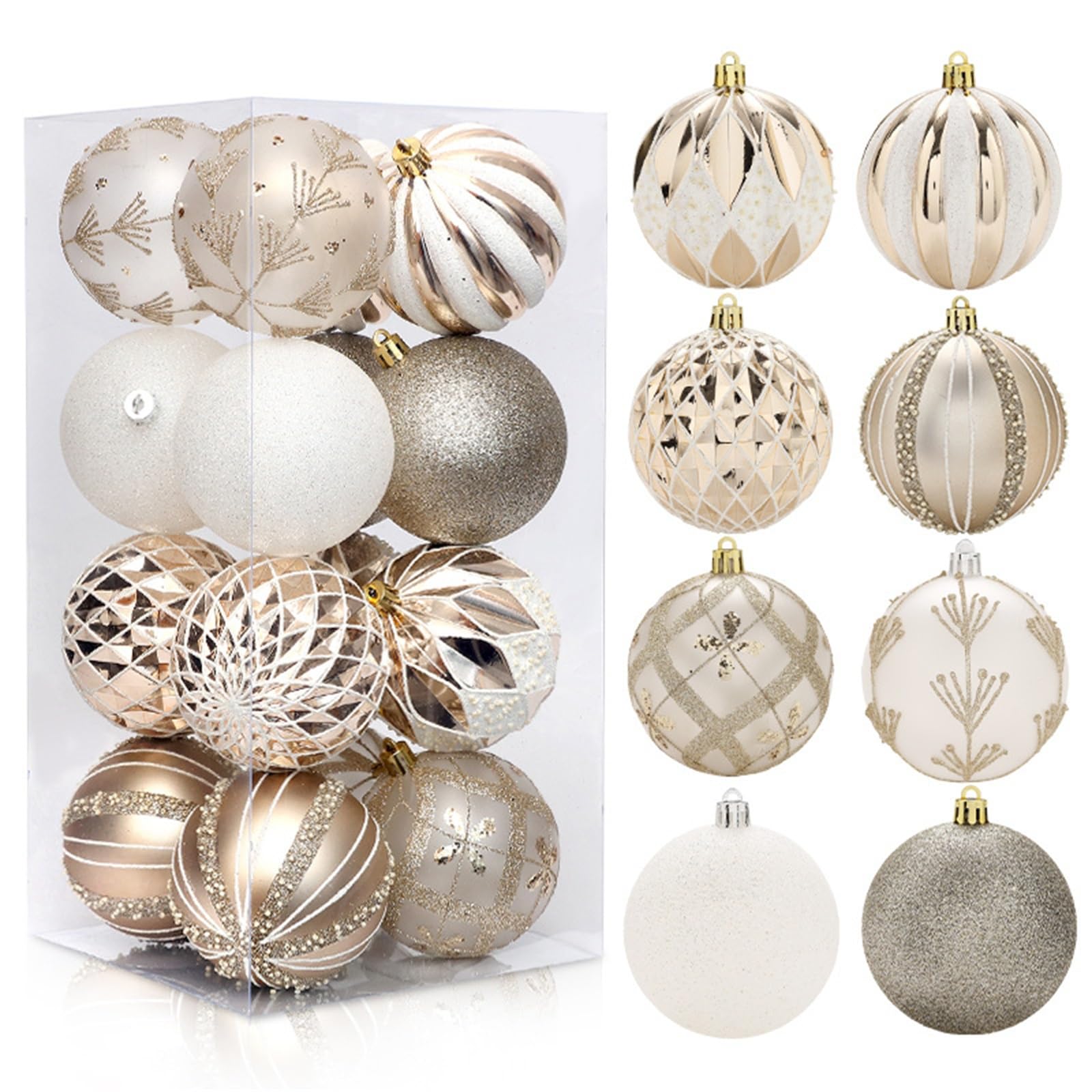Palline di Natale Decorazioni natalizie Set di decorazioni da appendere con palline di Natale dipinte per Albero di Natale, Festa, Matrimonio