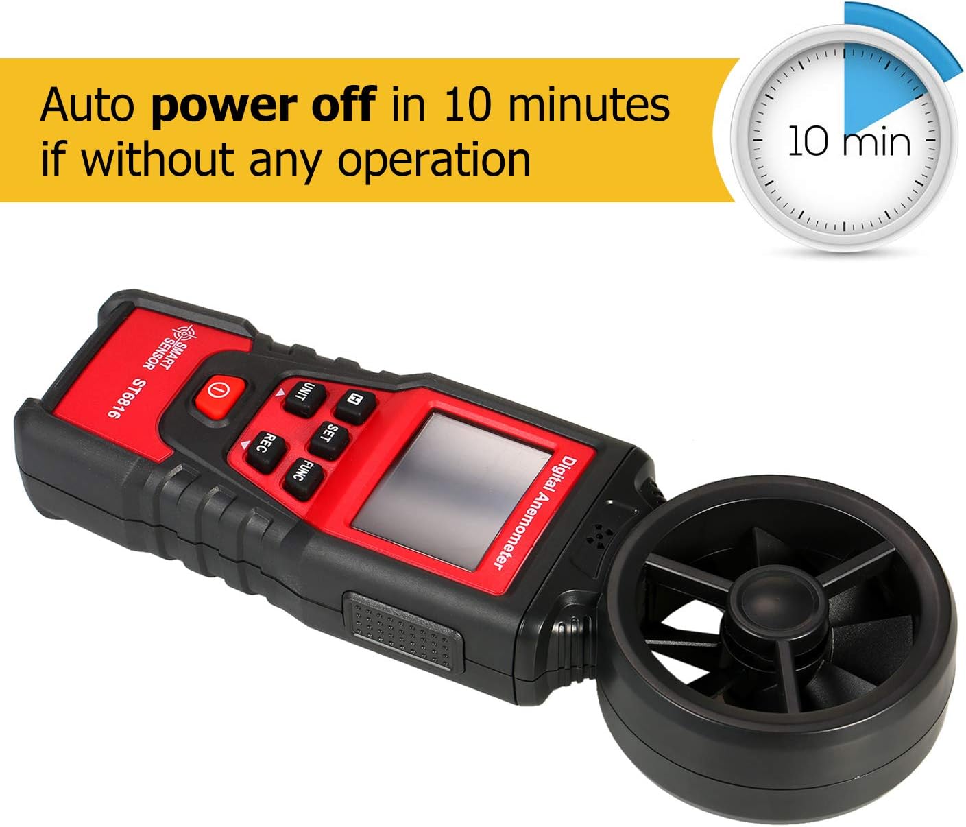 Smart Sensor ST6816 Digital Anemometer with auto power off timer