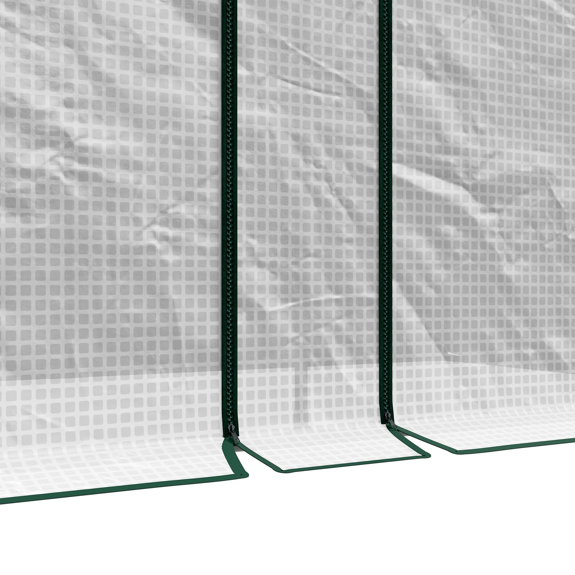 Outsunny Serra da Giardino 2x1x1.78 m con 2 Porte Avvolgibili a Cerniera, Serra per Orto con Struttura in Acciaio e Copertura in PE Anti-UV, per Orto Verdure Fiori, Bianco