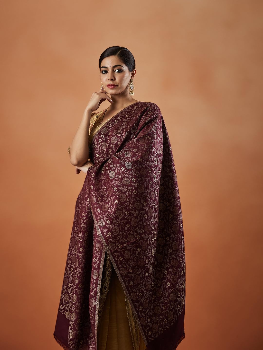 Pashmoda Women Gulnari Kaani Wool Blend Stole (Size : 71X203 CM) - Image 3 thumbnail