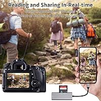 Vista 5 de Lector de tarjetas SD, USB C a SD, lector de tarjetas de memoria micro SD, adaptador de lector de tarjetas tipo C a SD para cámara MacBook, Android