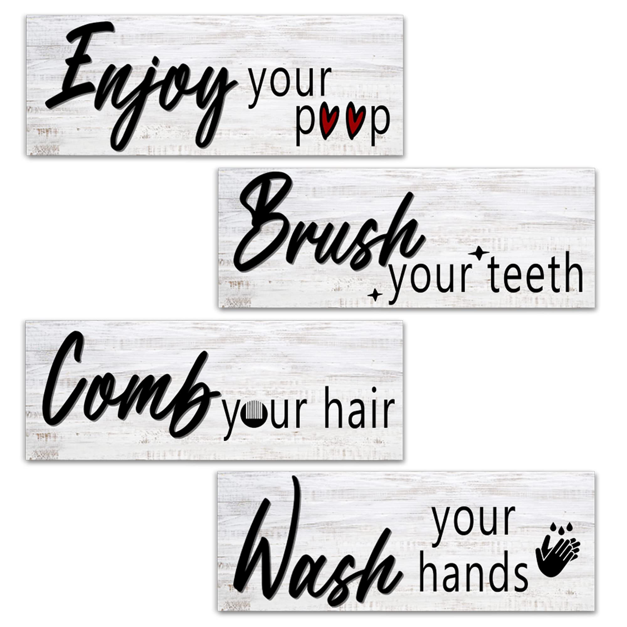 Buy 4 Pieces Farmhouse Bathroom Wall Decor Vintage Bathroom