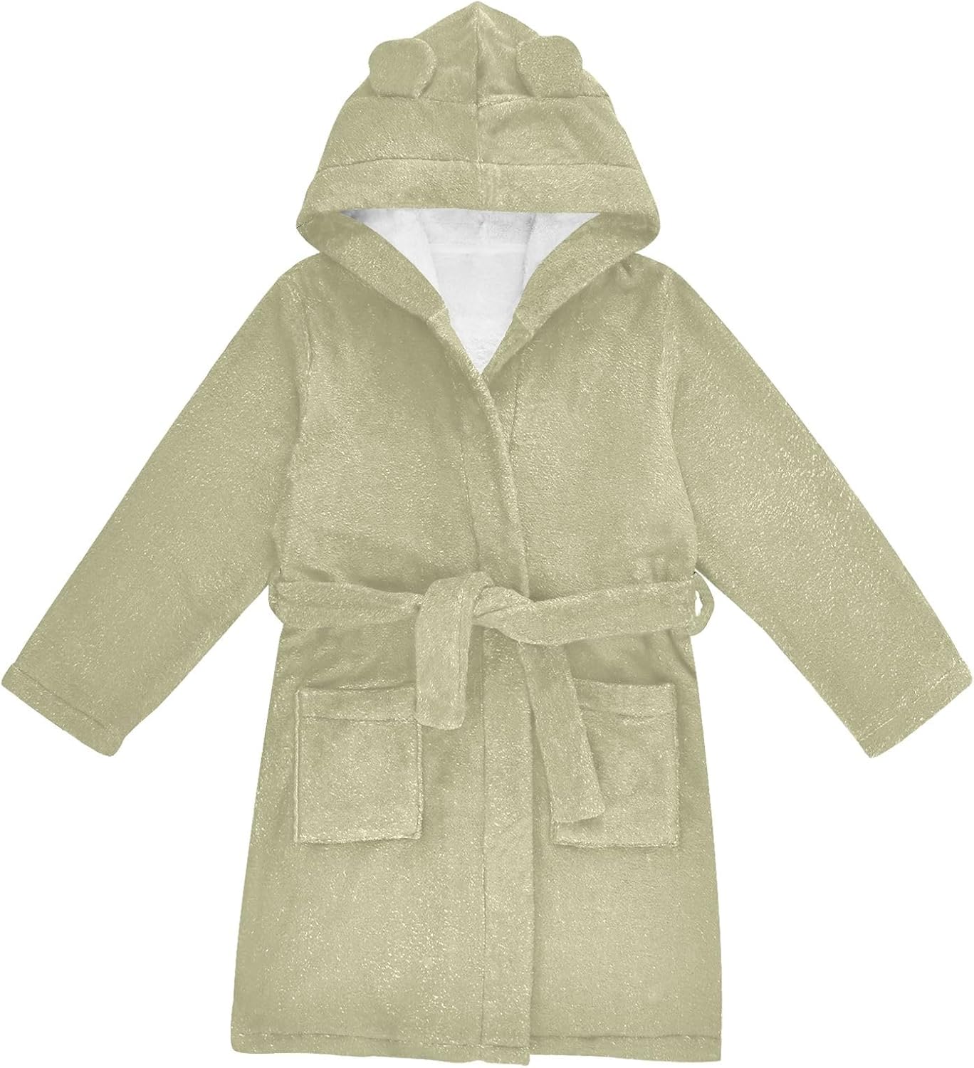 ODAWA Sage Kids Bathrobe, Soft Plush Hooded Towel Robe for Boys Girls, Quick Dry Bath Swimming Beach Robes