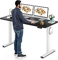 Vista 17 de SANODESK - Escritorio eléctrico de pie de 60 x 24 pulgadas, escritorio integral de altura ajustable, con controlador de 6 botones, escritorio