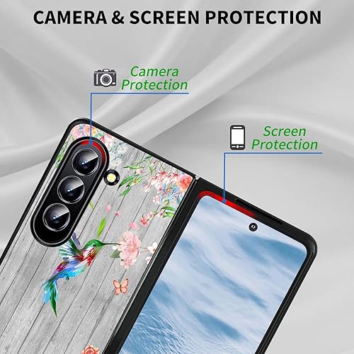 Vista 80 de Funda protectora para Samsung Galaxy Z Fold 5 2023 Slim Light Hard PC Shook Proof Funda protectora para Samsung Galaxy Z Fold 5 7.6 pulgadas - Flor