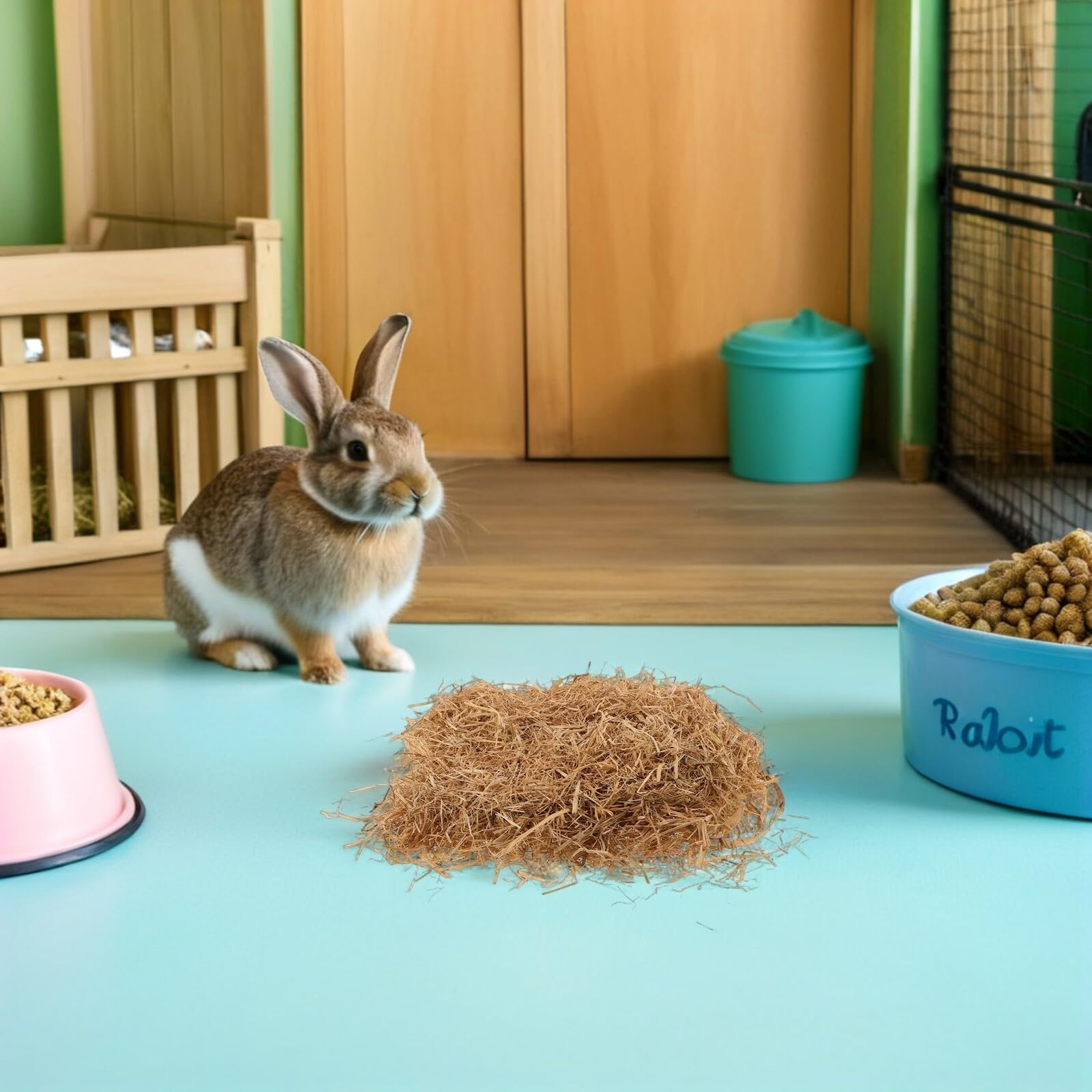 Trockenes Weiches Stroh Nistmaterial 0,5 kg Isolierende Nestmatte für Kaninchen Kleintiere und Hühner Saugfähige Wiederverwendbare Legematten für Bauernhof und Geflügelhaltung