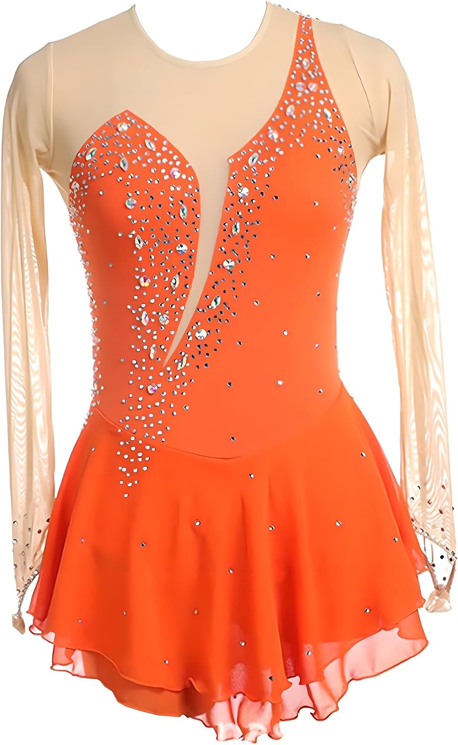 Figure Skating Dress Women, Roller Skating Outfits for Women, Ice Skating Clothes for Girls, Figure Skating Dresses,Green,S