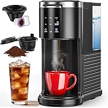 COWSAR Commercial Single Serve Coffee Maker, K Cup Coffee Brewer for Capsule and Ground Coffee, Capsule Coffee Machine with 40 Oz Water Tank, Instant-Heat, 5 Brew Sizes Up To 14 Oz, Satin Black
