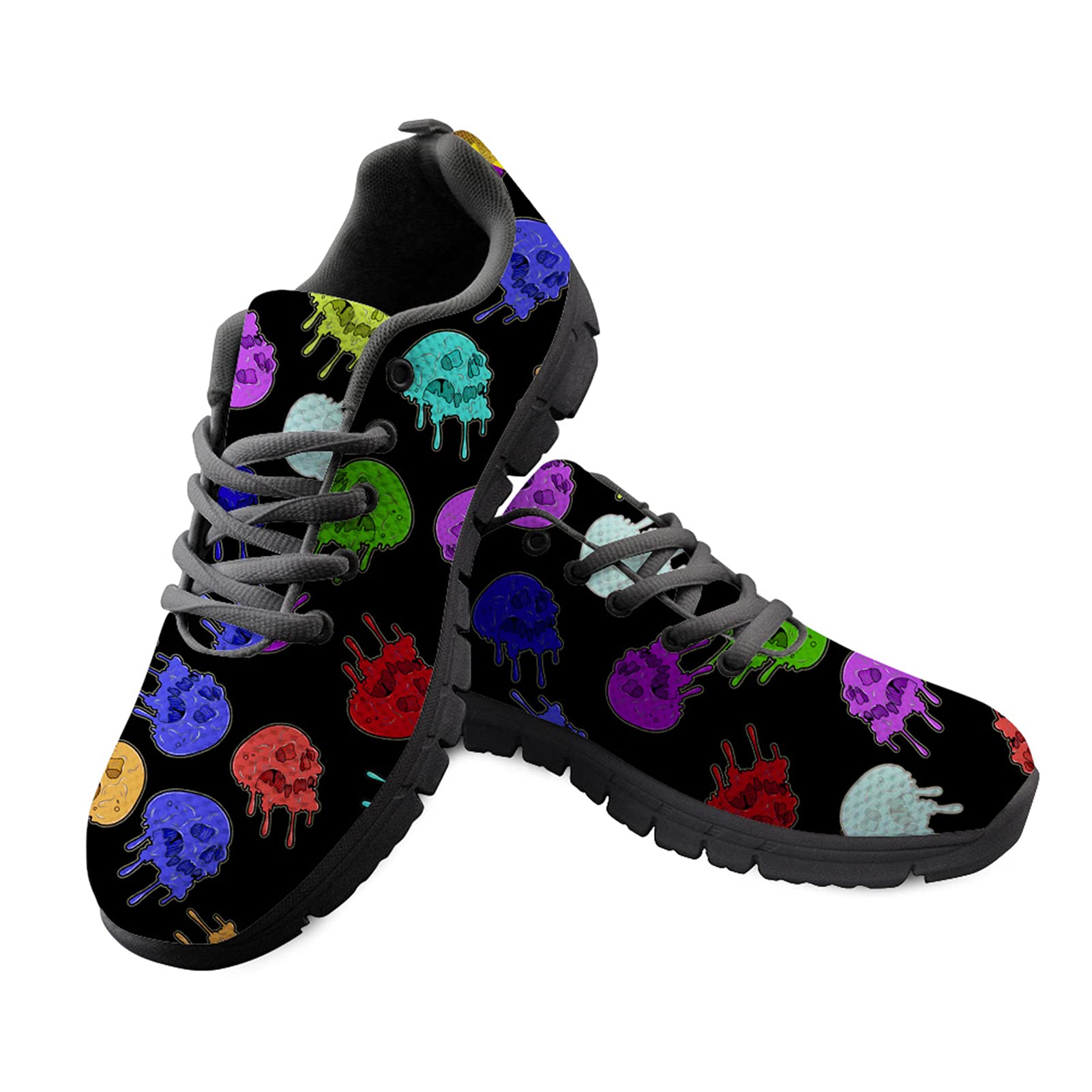 HUGS IDEA Casual Splash Skull Sneaker Scarpe Corsa Palestra Low-Top Stringate Mesh Scarpe Ginnastica Traspiranti Traspiranti Leggere Ginnastica EU 48