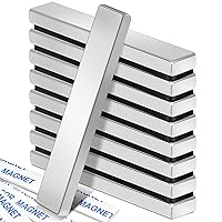 Vista 23 de MIKEDE Imanes de neodimio de tierras raras, paquete de 20 barras de imanes fuertes y resistentes, potentes tiras magnéticas con respaldo adhesivo