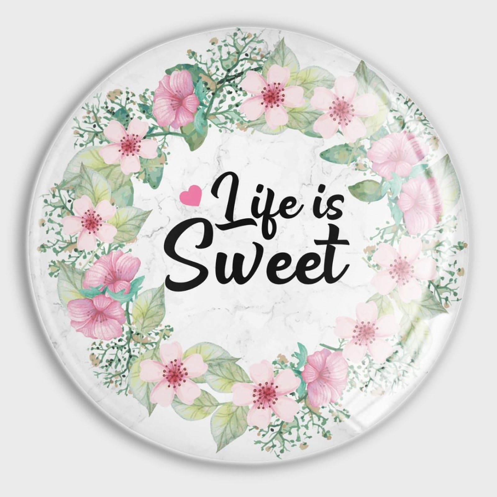 Imanes de vidrio para refrigerador con corona floral rosa y citas familiares 4 uds