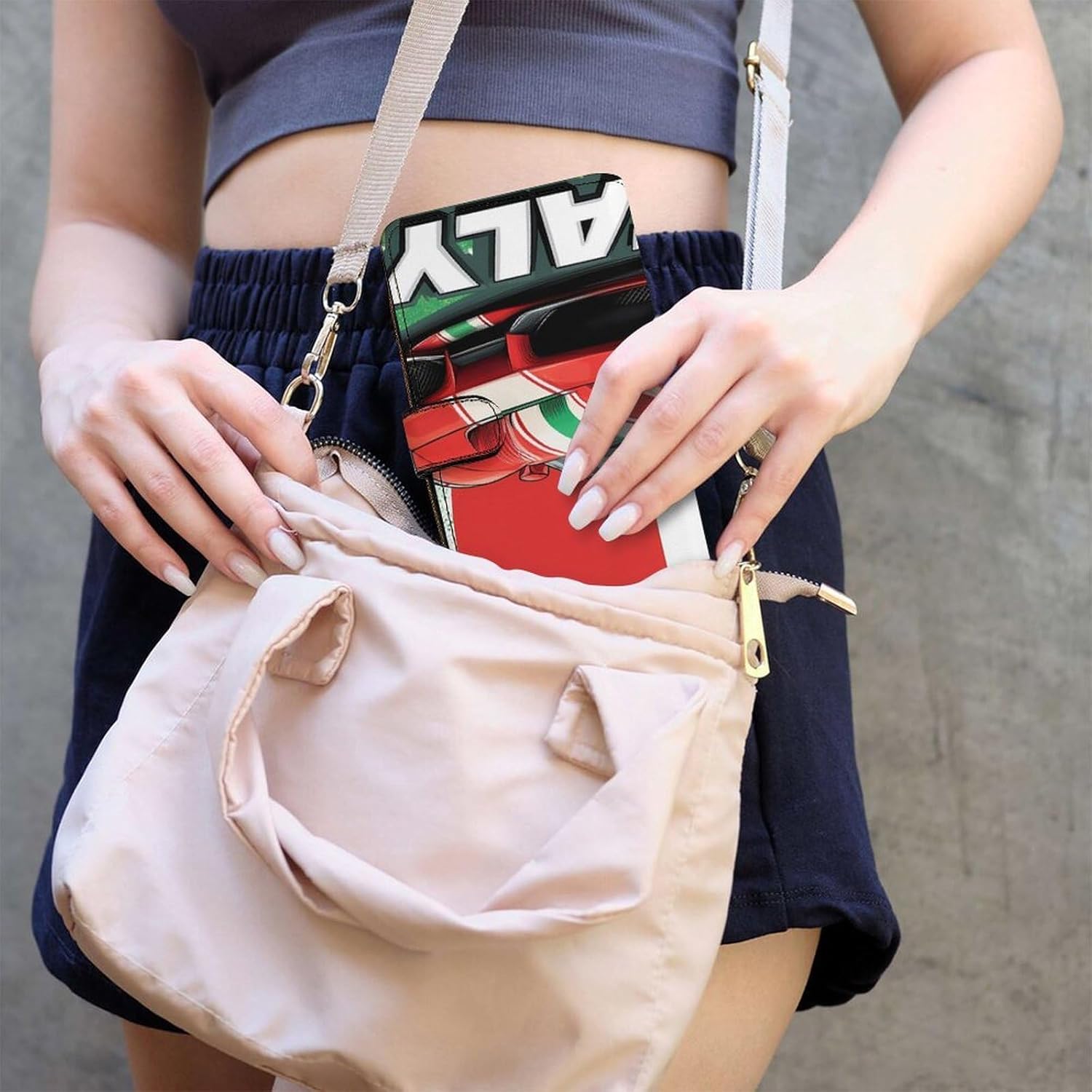 Funny Italian Sportscar Women's Long Wallet Leather Large Capacity Wristlet Clutch Purse Wallets