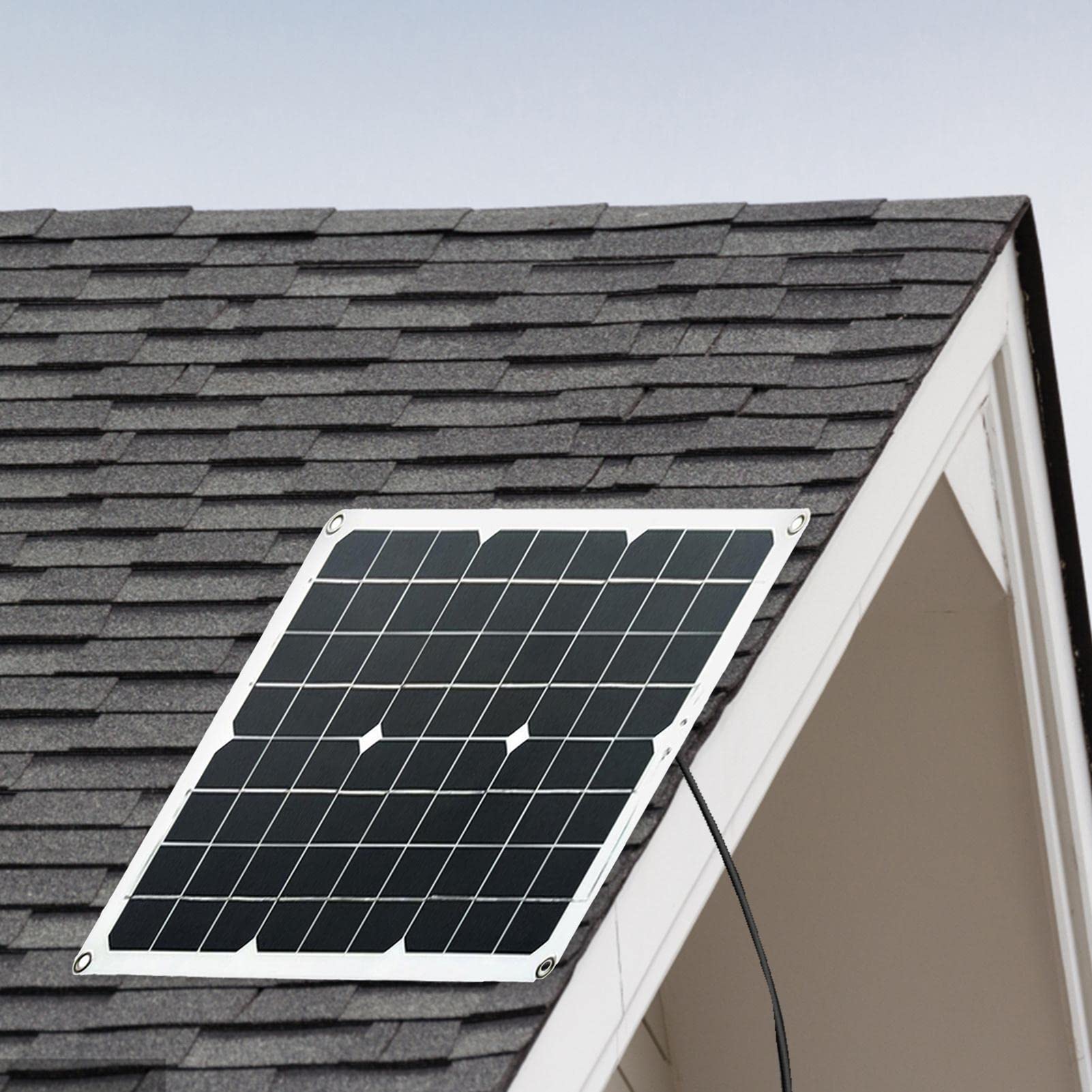 Keptfeet Kit Solare Flessibile | Regolatore di Carica 30A Pannello Solare | monocristallino - Connettore Solar Invert per casa, capannone, Fattoria, Camper, Barche