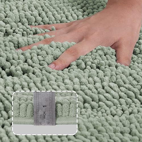 Miniatura 3 de Turquoize Tapete de baño antideslizante de microfibra de felpilla lanuda, extralargo de 59 x 20 pulgadas, Súperabsorbente para agua y suave, lavable