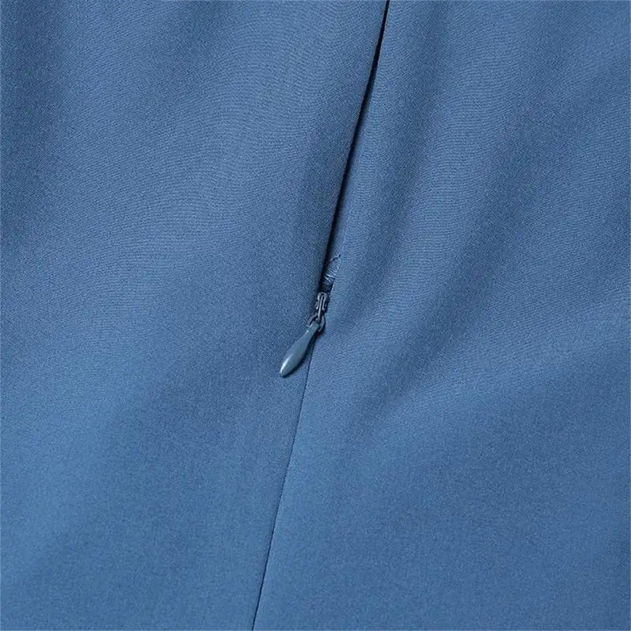 Donne Elegante Lavoro V Nek Abito Da Partito Moda Manica Corta Robe Femme Solido Pieghe Midi Abiti
