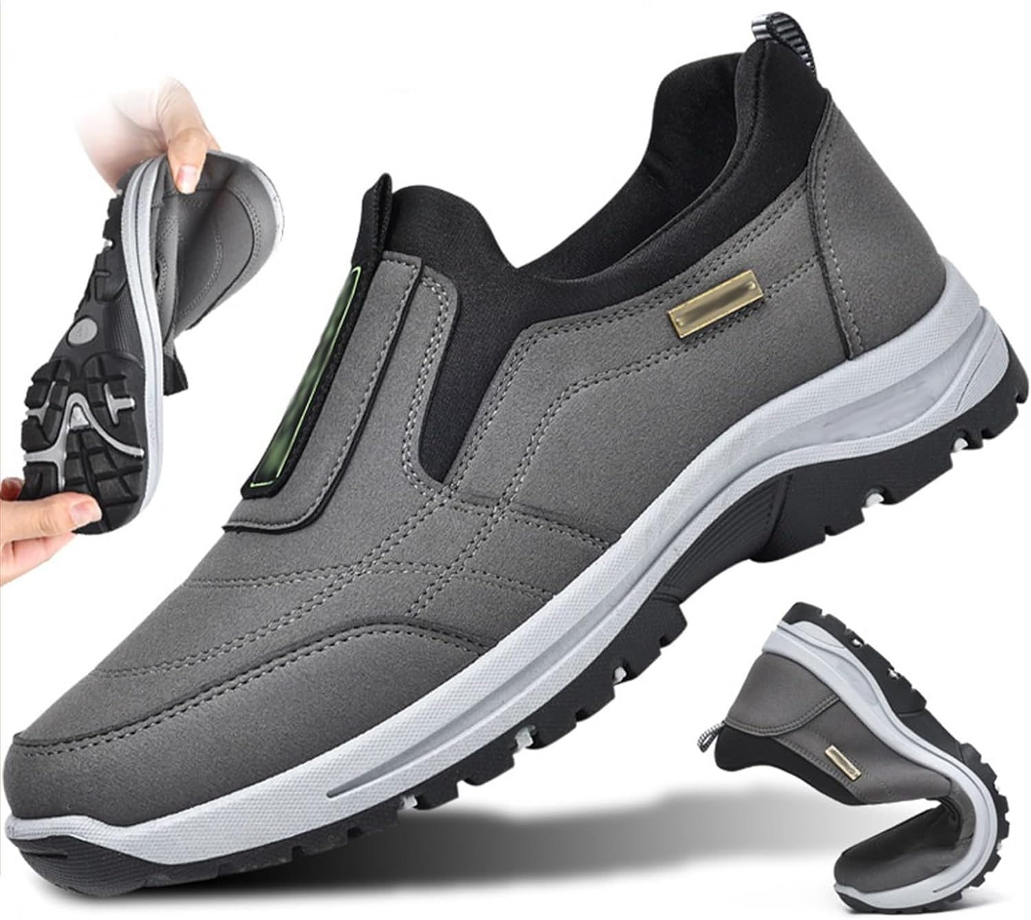 Men's Casual Shoes, Lightweight, Breathable, Soft & Protective(Gray,37.5EU)
