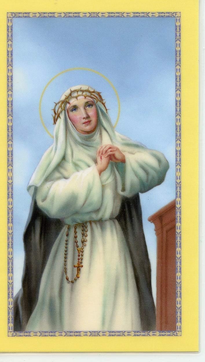 Autom co Prayer to St. Catherine of Siena holy card - laminated - Pack of 25