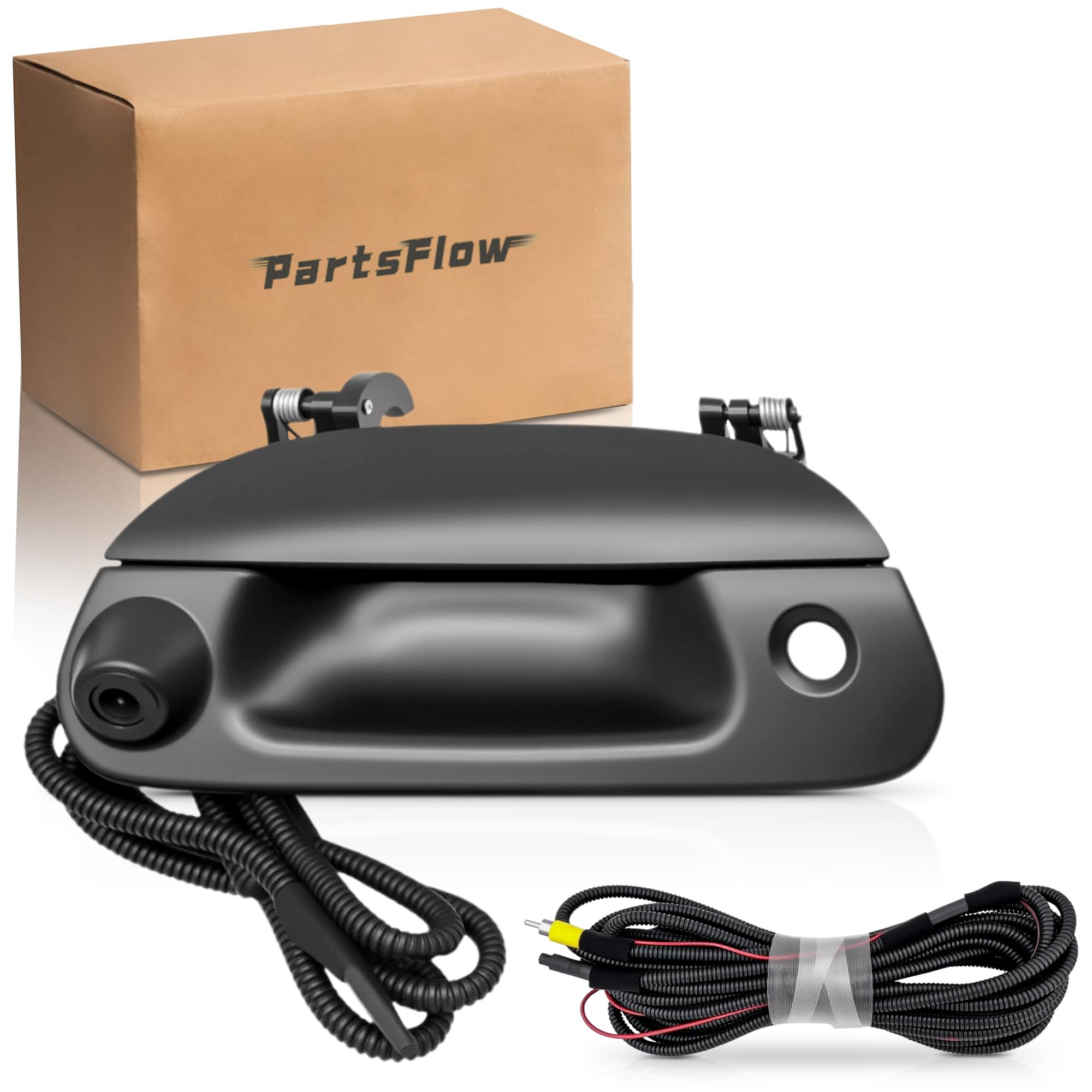 PartsFlow Rear View Backup Camera Kit w/Wiring &amp; Tailgate Handle Fits Ford F150 F250 F350 F450 1997-2007 For Explorer Lobo 2001-2005 Replace OE#7L3Z9943400AA