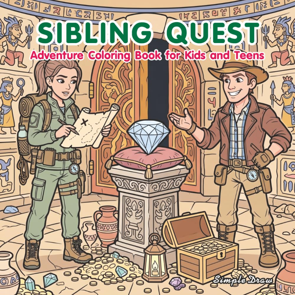Sibling Quest: Adventure Coloring Book for Kids and Teens