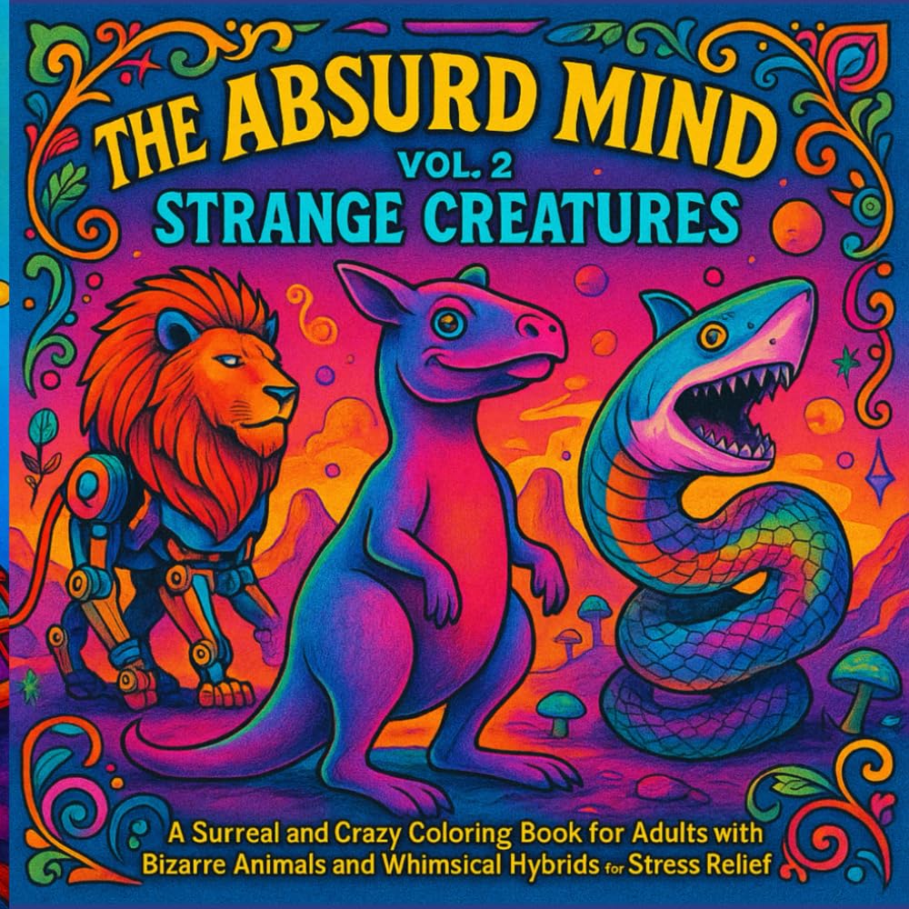 The Absurd Mind Vol. 2: A Surreal and Crazy Coloring Book for Adults with Bizarre Animals and Whimsical Hybrids for Stress Relief and Creative Fun