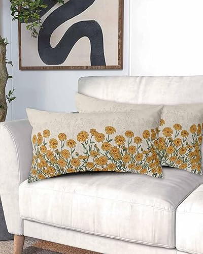 Miniatura 2 de Fundas de almohada de tamaño King con flores de crisantemo, fundas de almohada suaves decorativas para sofá de cuerpo largo con cierre de sobre,