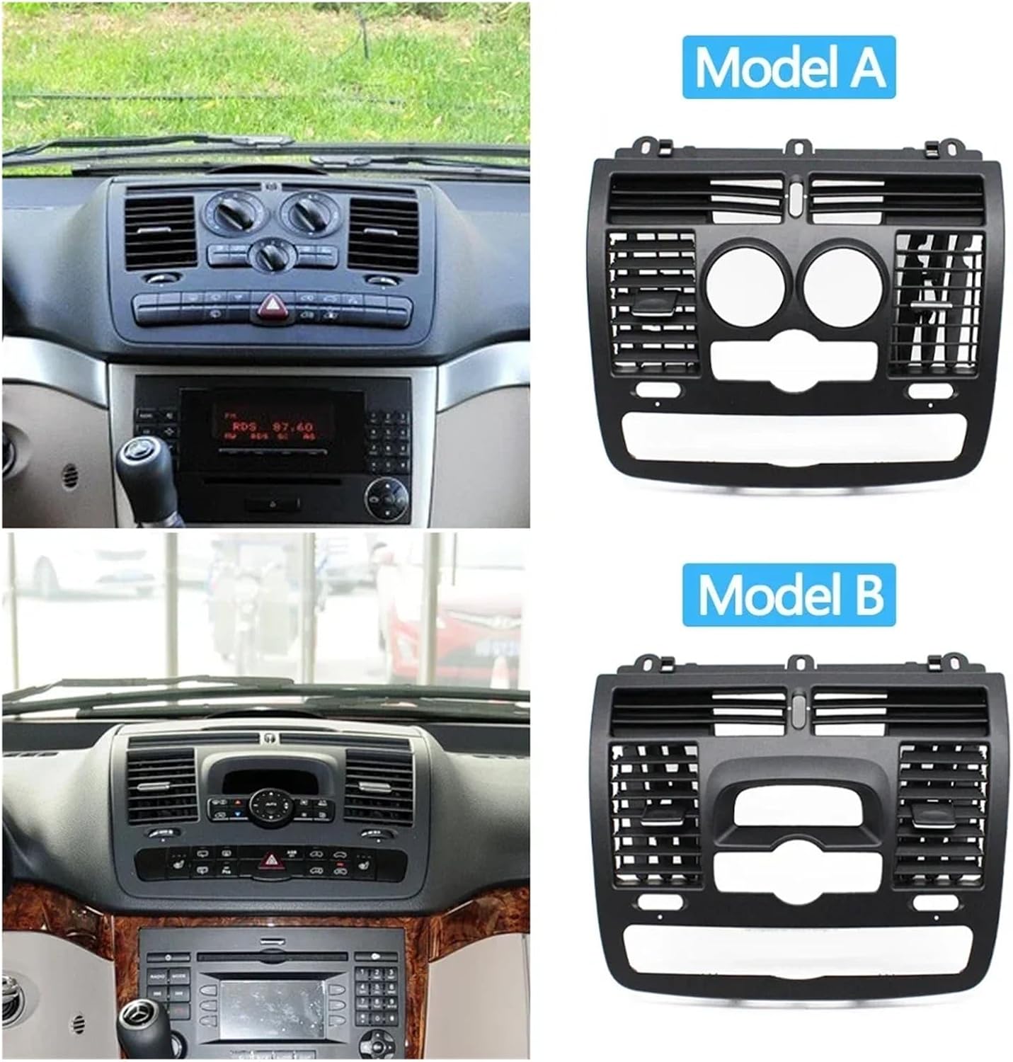 Fit For Benz Vito Viano W636 W639 (2004-2015) Car Vent Grille - Left, Right, and Central Air Vent Outlet Cover Panel(Central Model A)