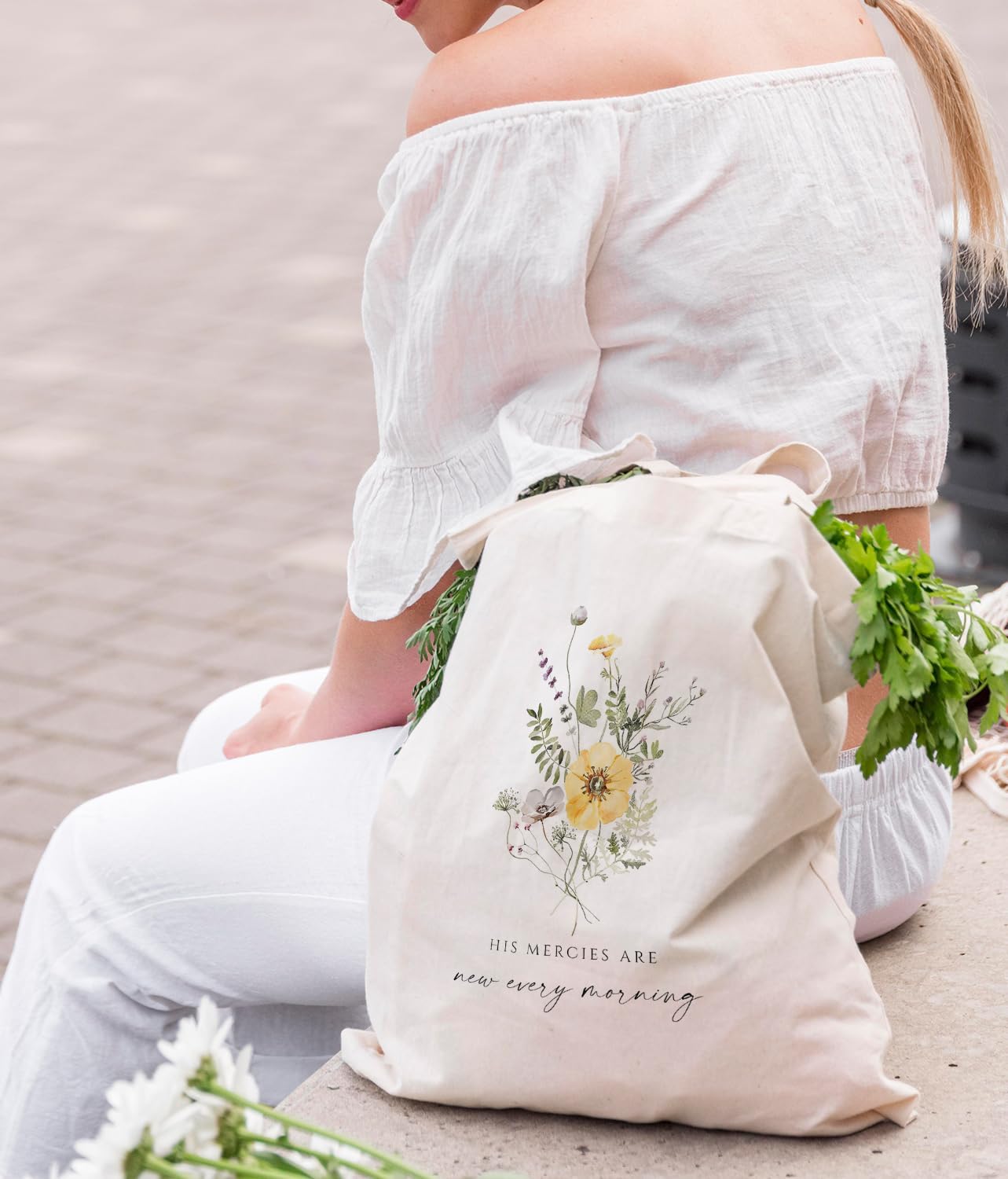 Christian Tote Bag, Christian tote Bag for Women, Bible tote bag, Bible Tote Bags for Women, Foral Tote Bag - Image 2