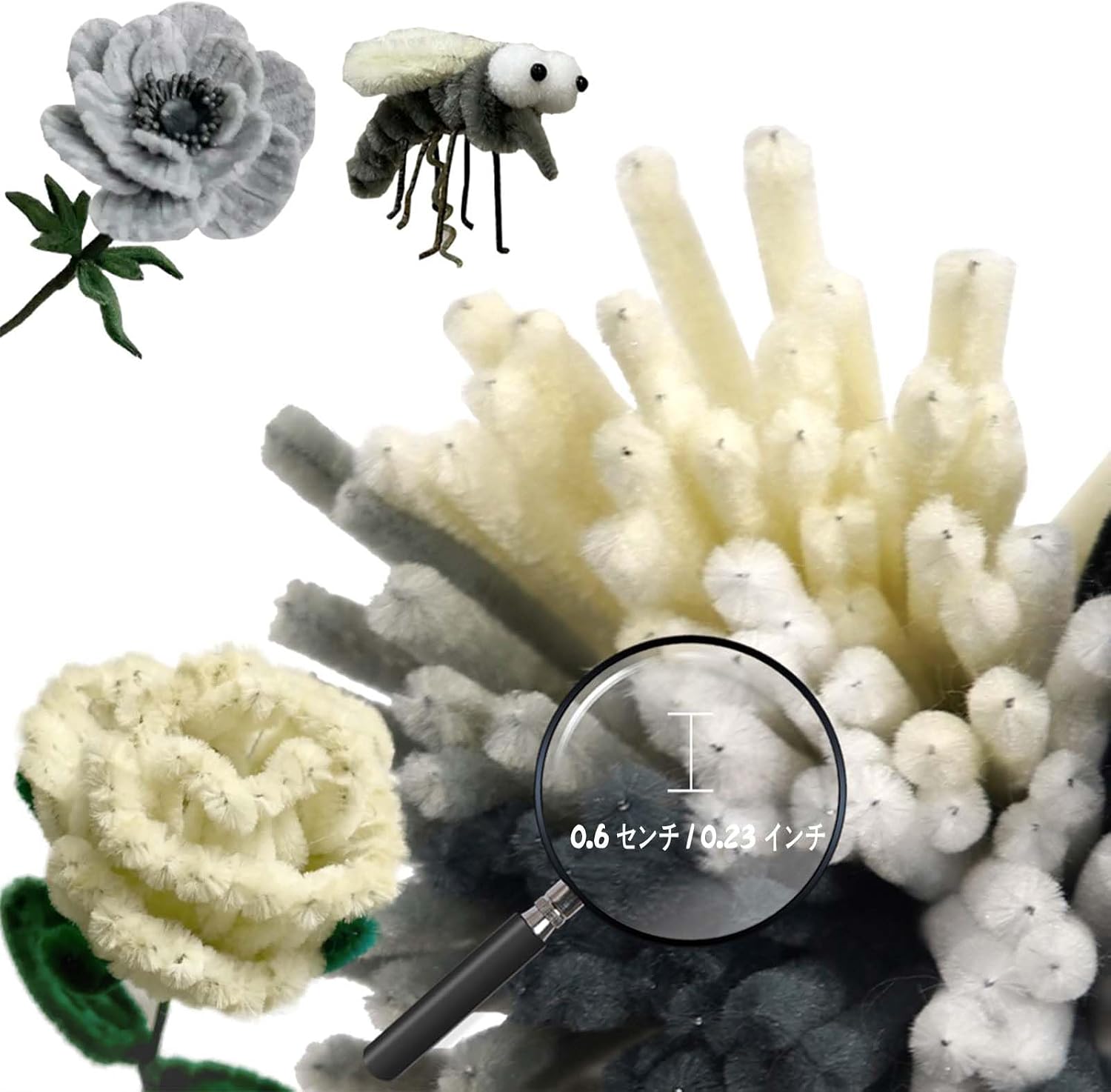 URSDIART 500pcs Pipe Cleaners, 5 Assorted Colors Grey Black Pipe Cleaners Crafts Chenille Stems, Pipe Cleaners for Crafts, Bulk Fuzzy Sticks for DIY Art and Crafts Supplies Crafts Projects Creative